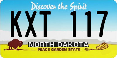 ND license plate KXT117