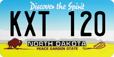 ND license plate KXT120