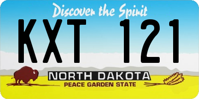 ND license plate KXT121