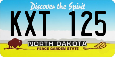 ND license plate KXT125