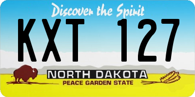 ND license plate KXT127