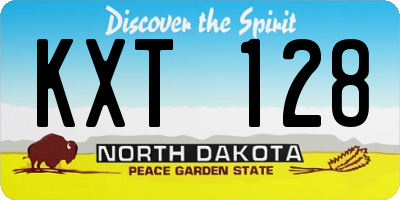 ND license plate KXT128