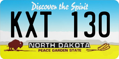 ND license plate KXT130