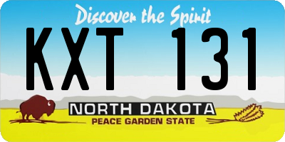 ND license plate KXT131
