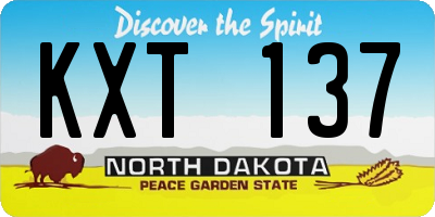 ND license plate KXT137