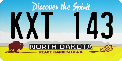 ND license plate KXT143