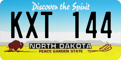 ND license plate KXT144