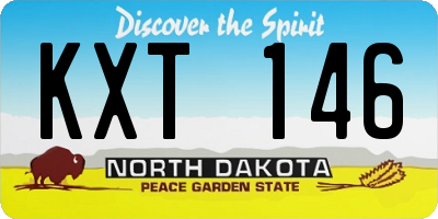 ND license plate KXT146