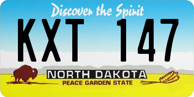 ND license plate KXT147