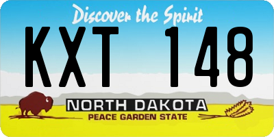 ND license plate KXT148
