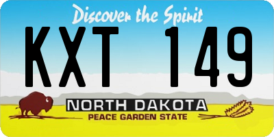 ND license plate KXT149