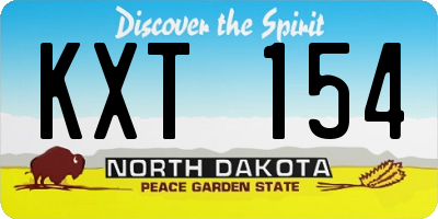 ND license plate KXT154