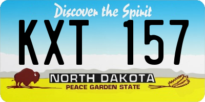 ND license plate KXT157