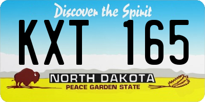 ND license plate KXT165