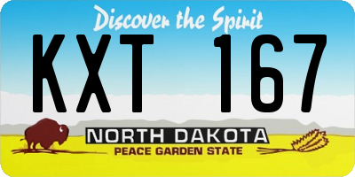 ND license plate KXT167