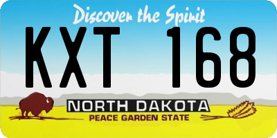 ND license plate KXT168