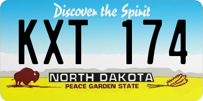 ND license plate KXT174