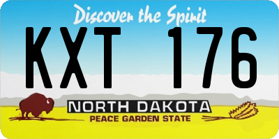 ND license plate KXT176