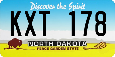ND license plate KXT178