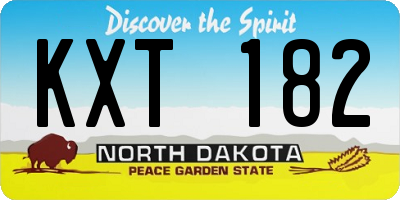 ND license plate KXT182