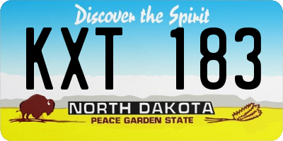 ND license plate KXT183