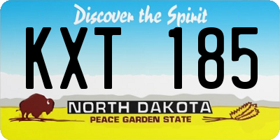 ND license plate KXT185