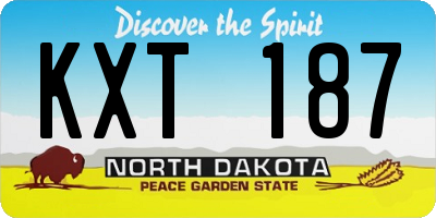 ND license plate KXT187