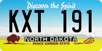 ND license plate KXT191