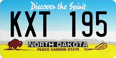 ND license plate KXT195