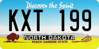 ND license plate KXT199