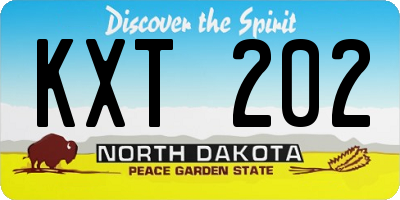 ND license plate KXT202