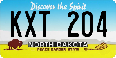 ND license plate KXT204