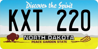 ND license plate KXT220
