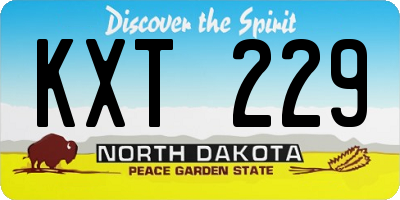 ND license plate KXT229