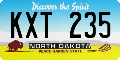 ND license plate KXT235