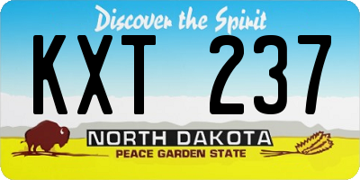 ND license plate KXT237
