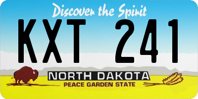 ND license plate KXT241