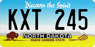 ND license plate KXT245