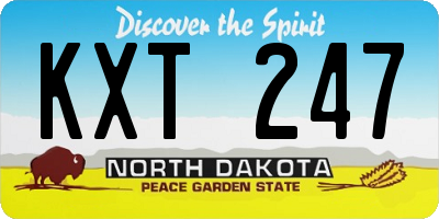 ND license plate KXT247