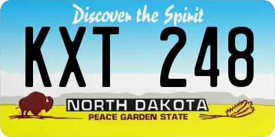 ND license plate KXT248