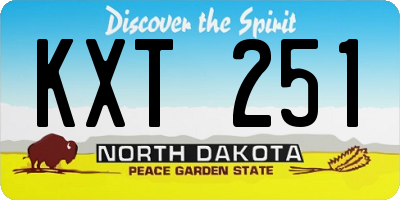 ND license plate KXT251