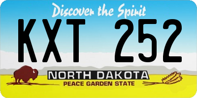 ND license plate KXT252