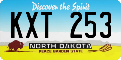 ND license plate KXT253