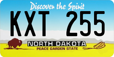 ND license plate KXT255