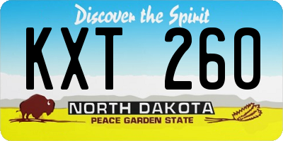 ND license plate KXT260