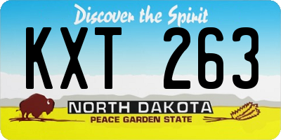 ND license plate KXT263