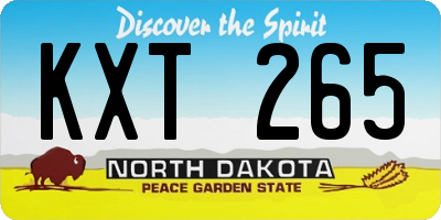 ND license plate KXT265