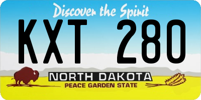 ND license plate KXT280