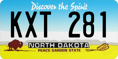 ND license plate KXT281