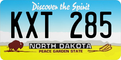 ND license plate KXT285